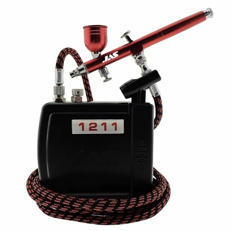 фото Набор для аэрографии JAS, компрессор, аэрограф, шланг, JAS-1277