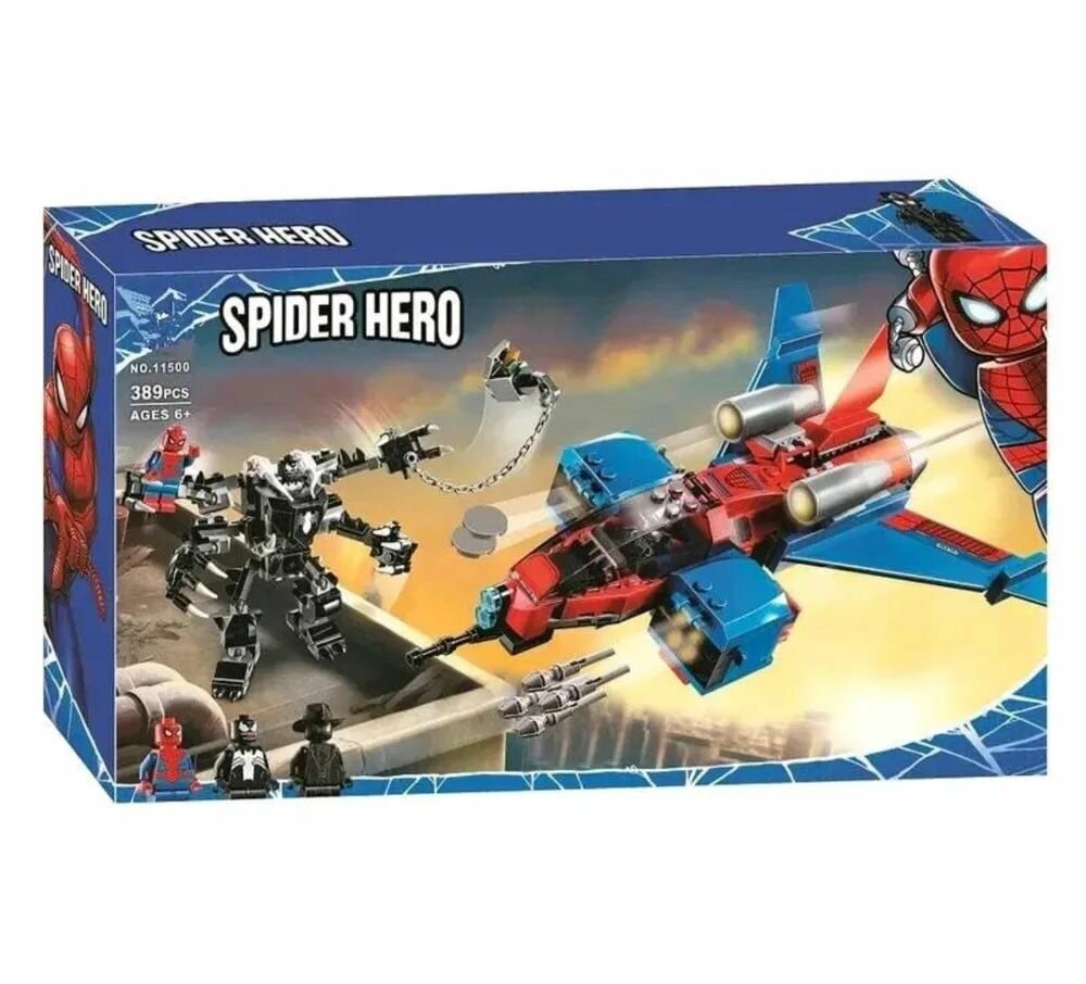 Конструктор "Реактивный самолет Человека-паука против Венома" 389 дет. 11500