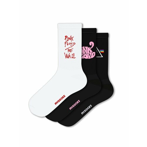 Носки MySocks, 3 пары, размер 36-43, белый футболки print bar pink floyd пинк флойд надпись на белом