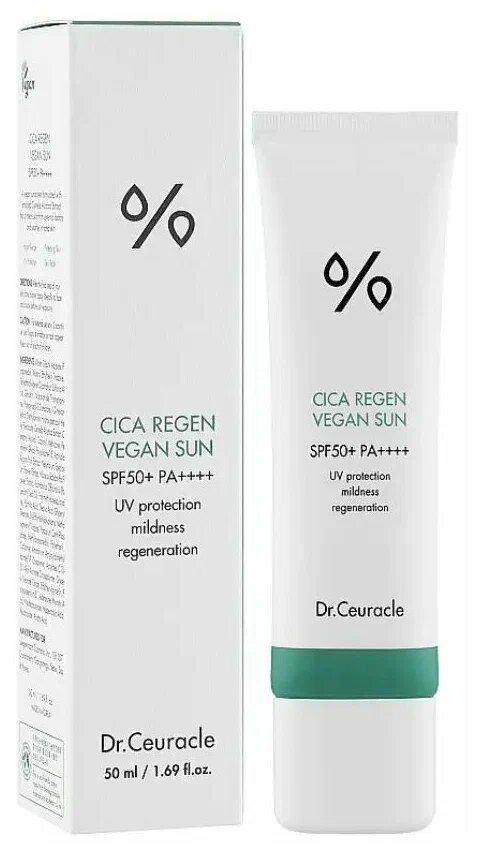 Солнцезащитный веганский крем с центеллой Dr. Ceuracle Cica Regen Vegan Sun SPF 50+PA++++ (50 мл)