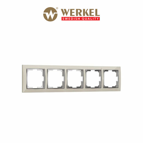 Рамка Werkel Snabb W0051903 5 постов. Слоновая кость+хром рамка werkel 4690389160691 snabb слоновая кость золото