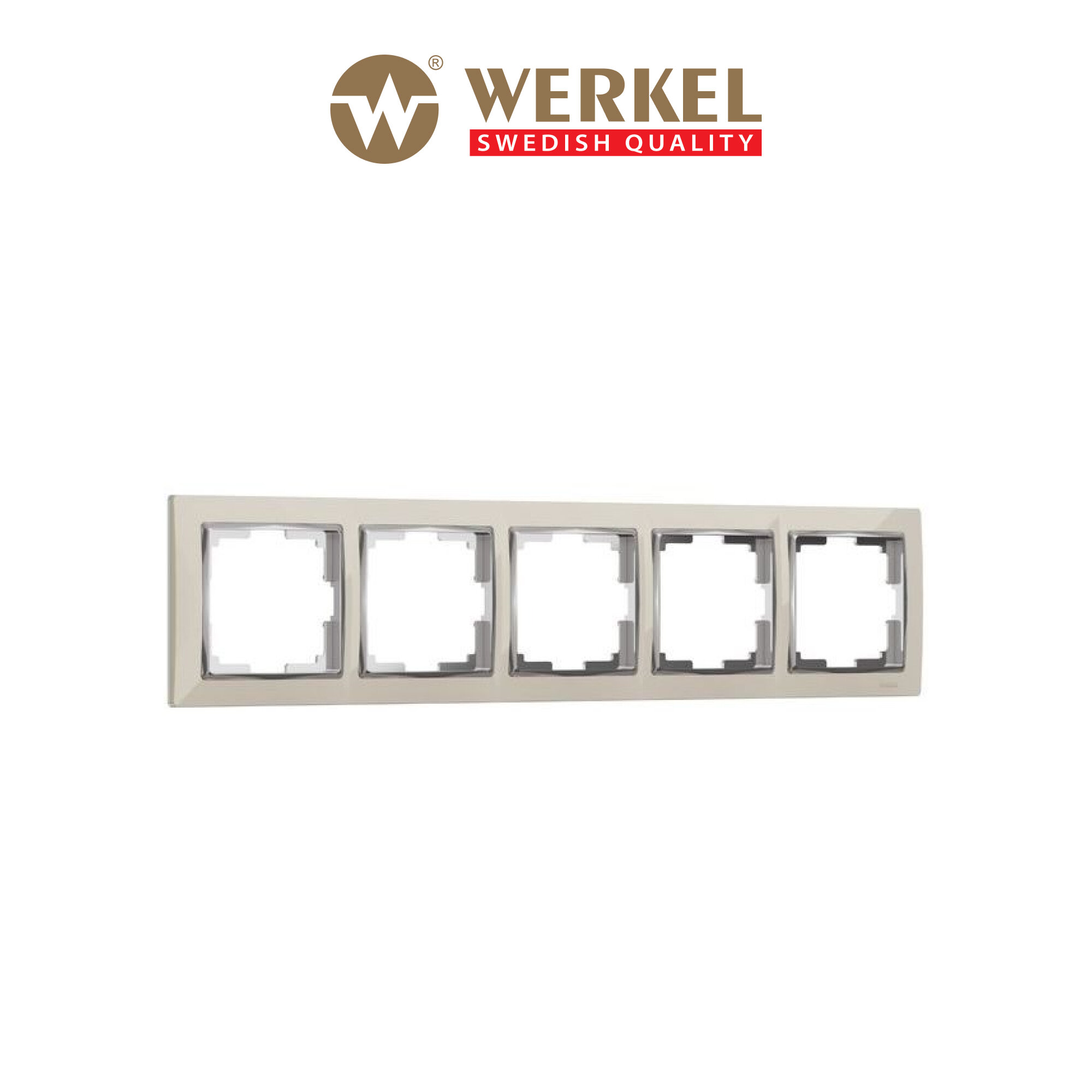 Рамка из пластика на 5 постов Werkel Snabb W0051903 слоновая кость/хром