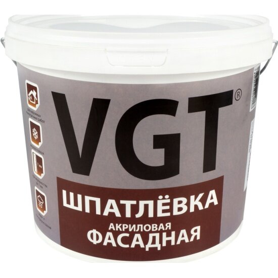 Шпатлевка фасадная Vgt (ВГТ), акриловая, 7,5 кг