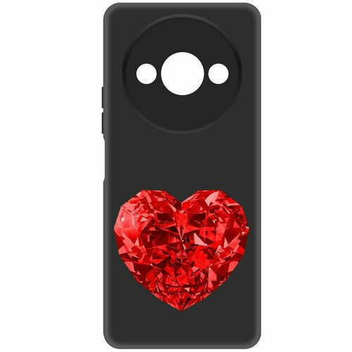 Чехол-накладка Krutoff Soft Case Рубиновое сердце для Xiaomi Poco C61 черный чехол накладка krutoff soft case рубиновое сердце для xiaomi poco x5 черный