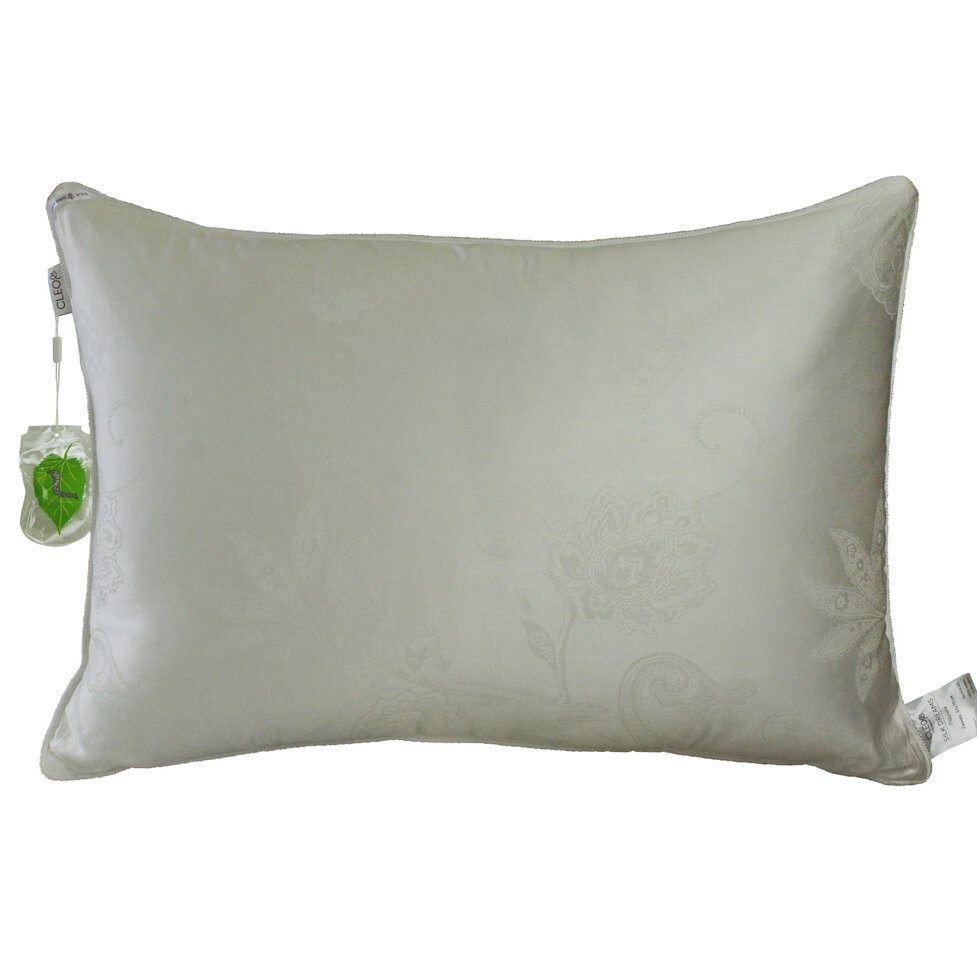 фото Подушка 50х70 белая с узором Cleo Silk Dreams шелковая гипоаллергенная