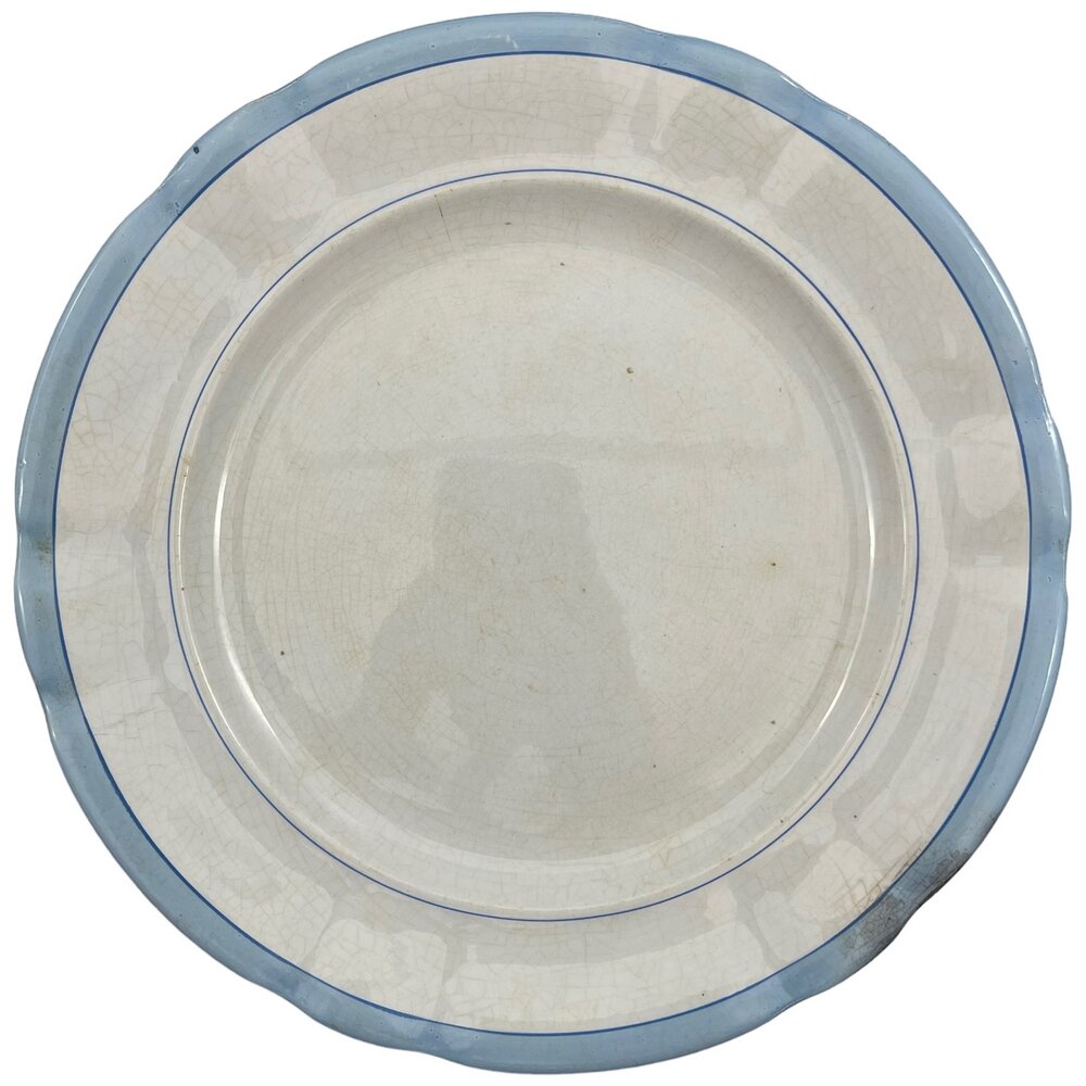 фото Тарелка "Изящная", 25 см, 1913-1917 гг, Кузнецов на Волхове, Российская Империя (кракелюр)