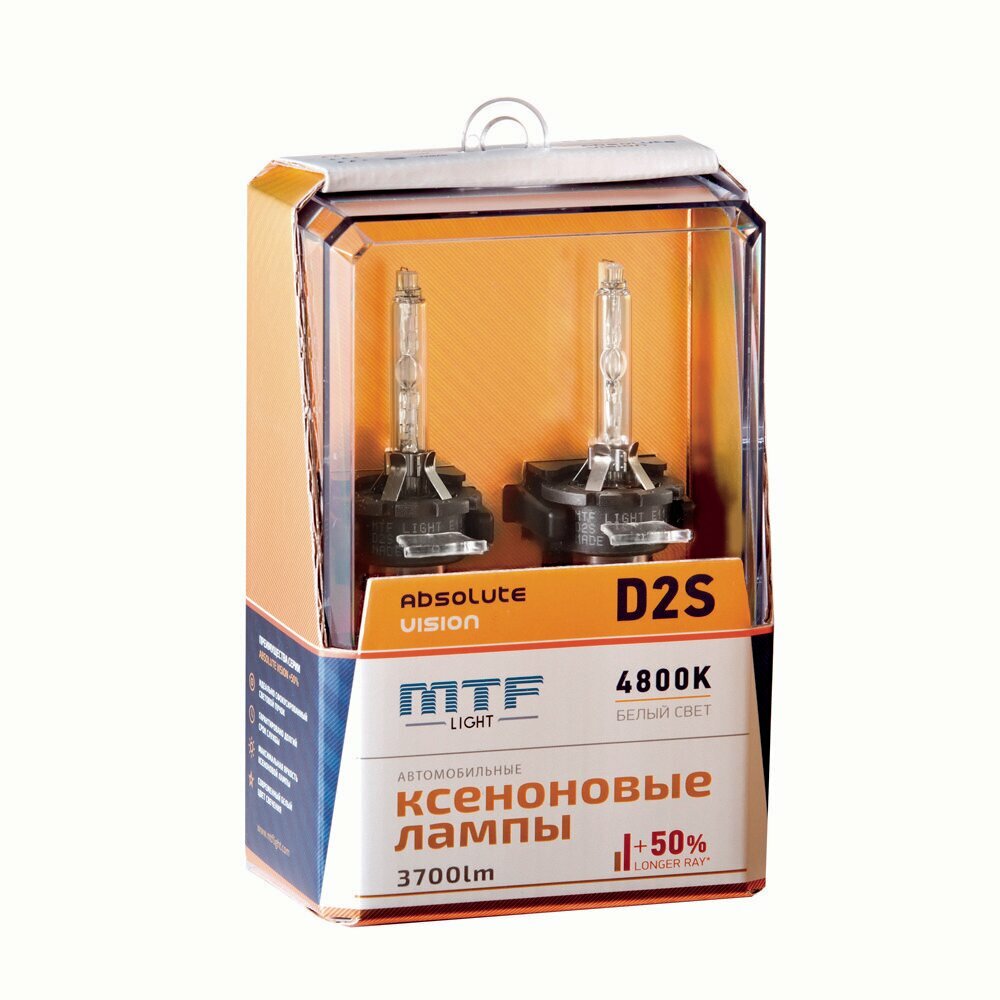 Ксеноновые лампы MTF Light D2S, ABSOLUTE VISION +50%, 3800lm, 4800K, 35W, 85V, 2шт