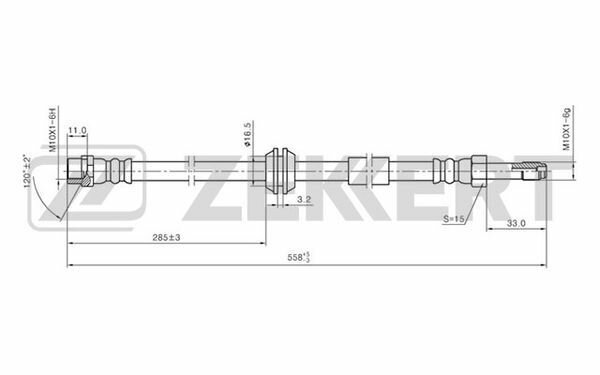 Шланг тормозной передний для VW Transporter V, VI 03-, Multivan V, VI 03- Zekkert