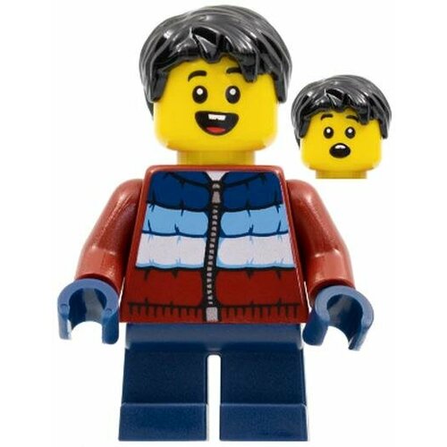 Минифигурка Lego hol278 Child - Boy, Dark Red Puffy Coat, Dark Blue Short Legs, Black Hair минифигурка лего lego hp141 seamus finnigan gryffindor sweater black short legs