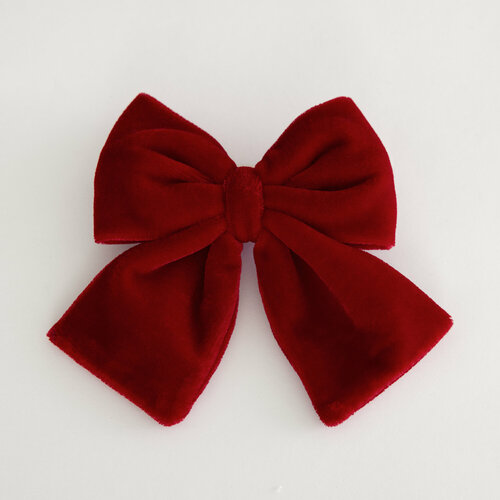 Красный бархатный бант «Бабушкины Связи»