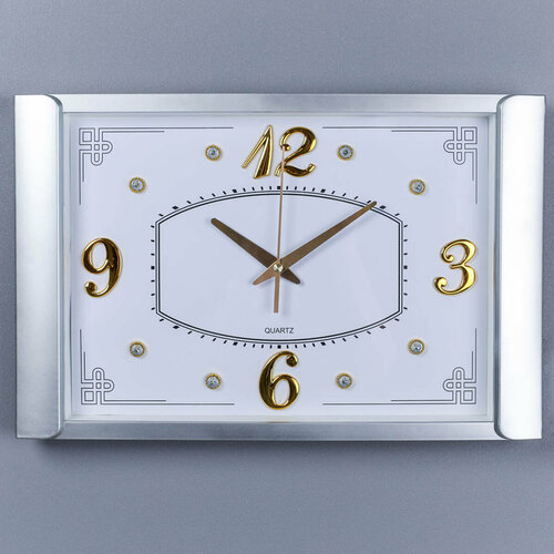 Часы настенные 46х30 см серебрянные 1659₽