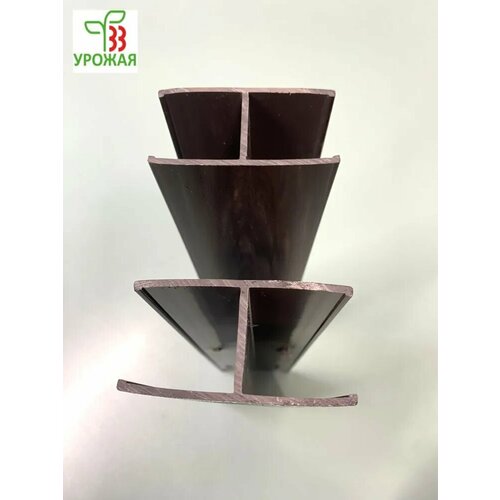 Комплект соединителей для грядочной доски ДПК и ПВХ толщиной 30 мм, высота 30 см, цвет Венге (темно-коричневый)