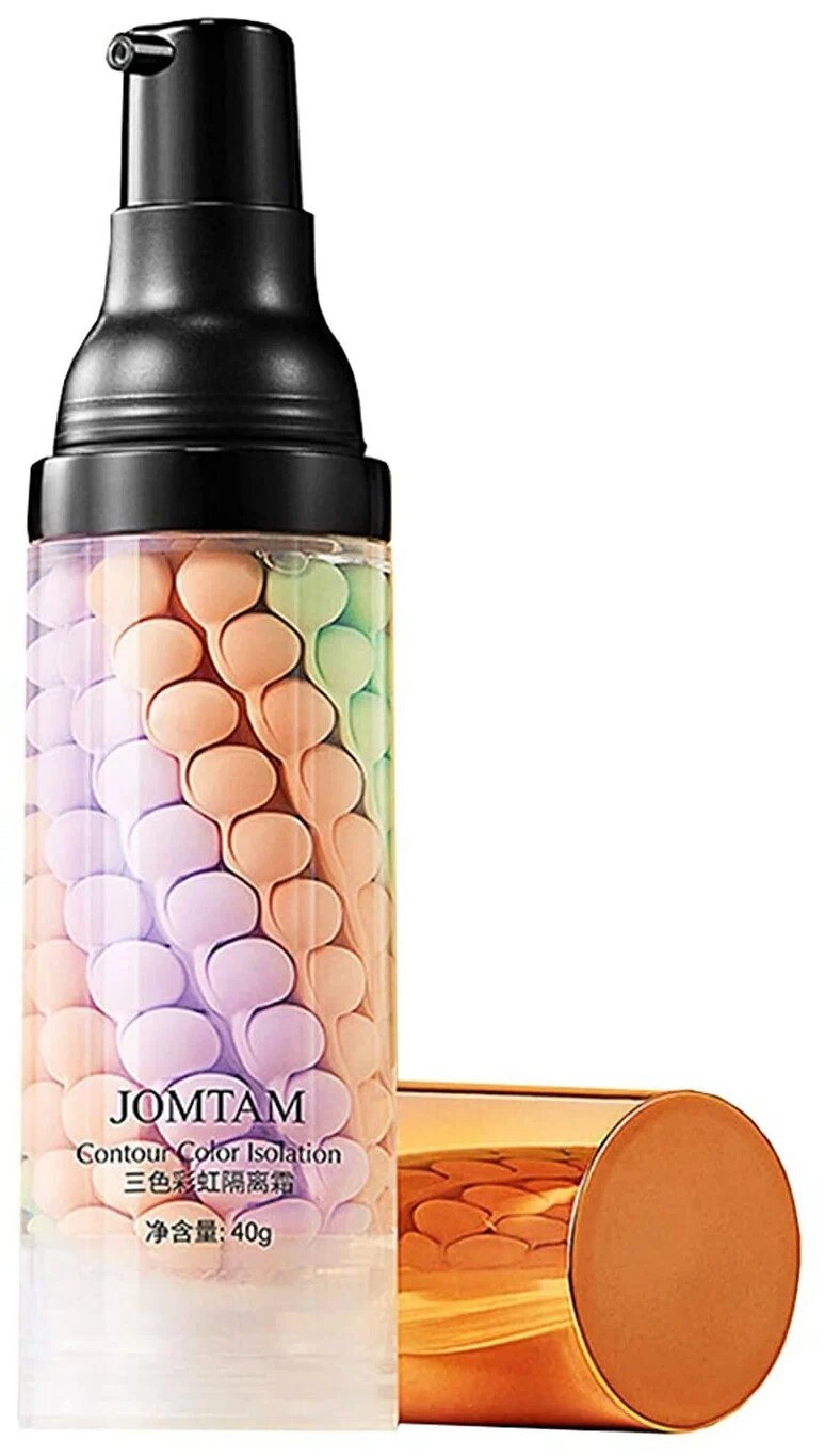 Jomtam Трехцветная выравнивающая основа под макияж Isolation Three Color Grooming, 40 г, розовый, зеленый, фиолетовый