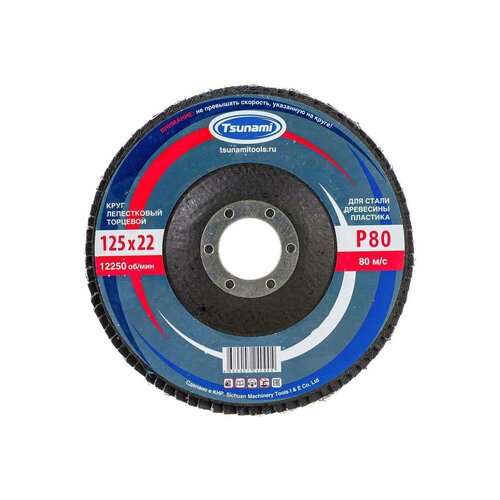 Круг лепестковый универсальный (125х22 мм, А80, 14А) Tsunami КЛТ1 D96100000012580