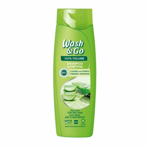 Wash&Go Шампунь Wash&Go с экстрактом алоэ вера для сухих волос, 360 мл