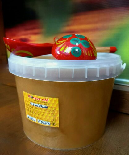 Изображение товара Гречишный натуральный мёд Алтайского края, в пластиковой банке, 2,700кг.