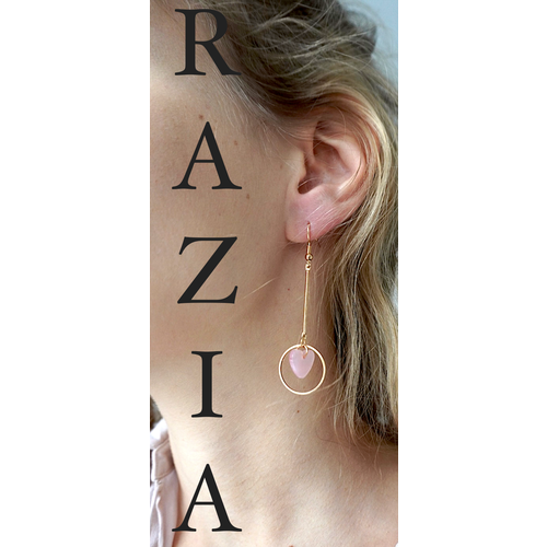 Серьги непарные , розовый