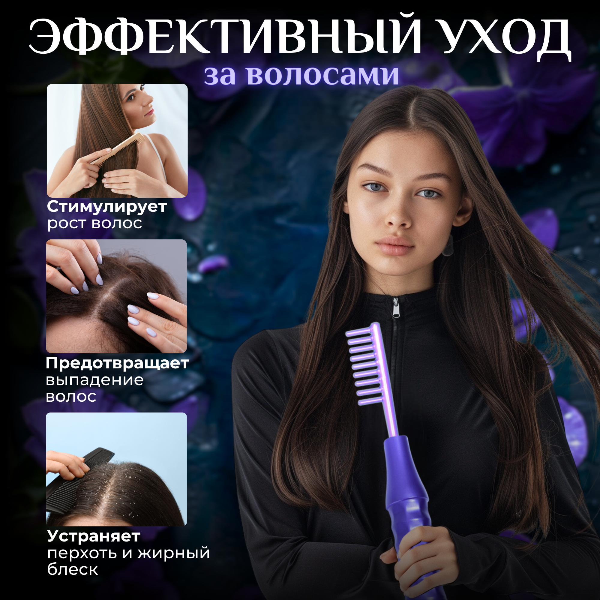 Дарсонваль A.Home, для волос и лица, с микротоковым эффектом, 5 насадок — фото 1
