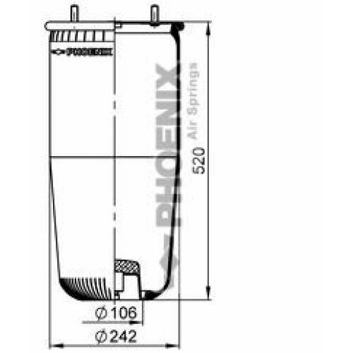 Воздушная подушка опора пневматическая Phoenix 1DK21 Bpw 0542943200 0542940030 0542940521 0542941241 0542940281 11080₽