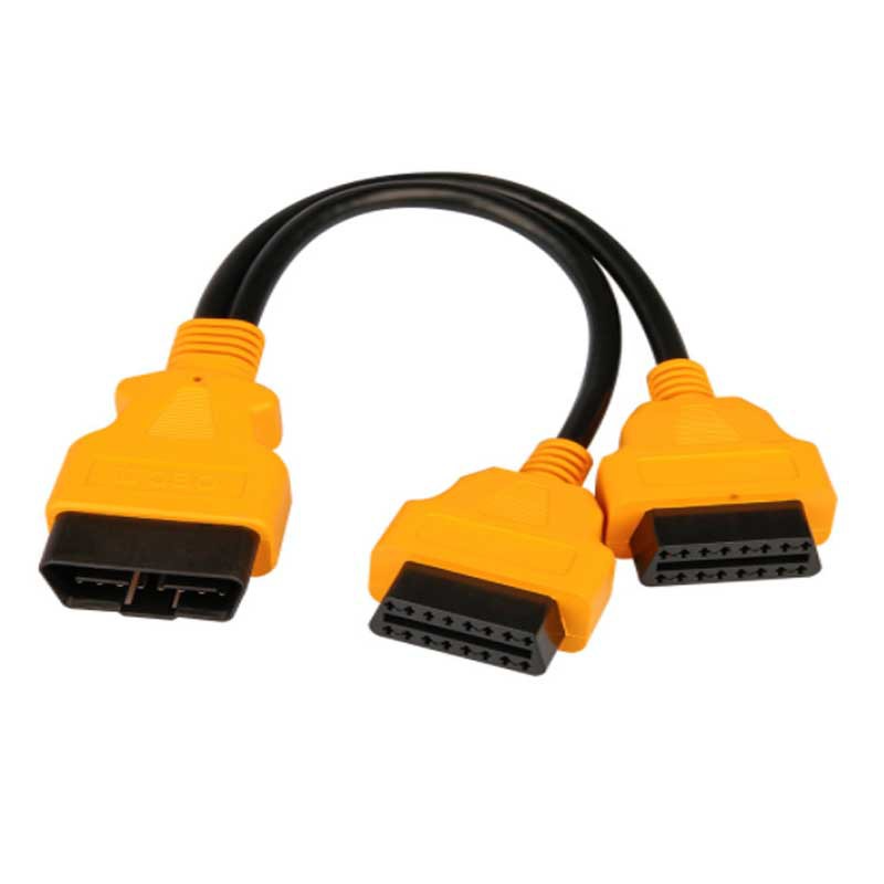 фото Автомобильный разветвитель-удлинитель MyPads OBD2 разъем 16pin для подключения к компьютеру и нескольких устройств