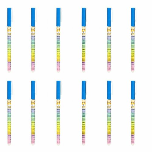DeVENTE Ручка гелевая Пиши-стирай Таблица умножения, 05 мм, 12 шт микс, мультиколор