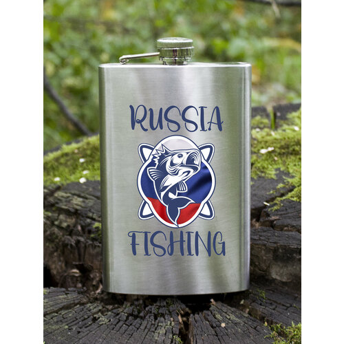 Фляга для алкоголя Russia Fishing, фляжка подарочная из нержавеющей стали , 260 мл