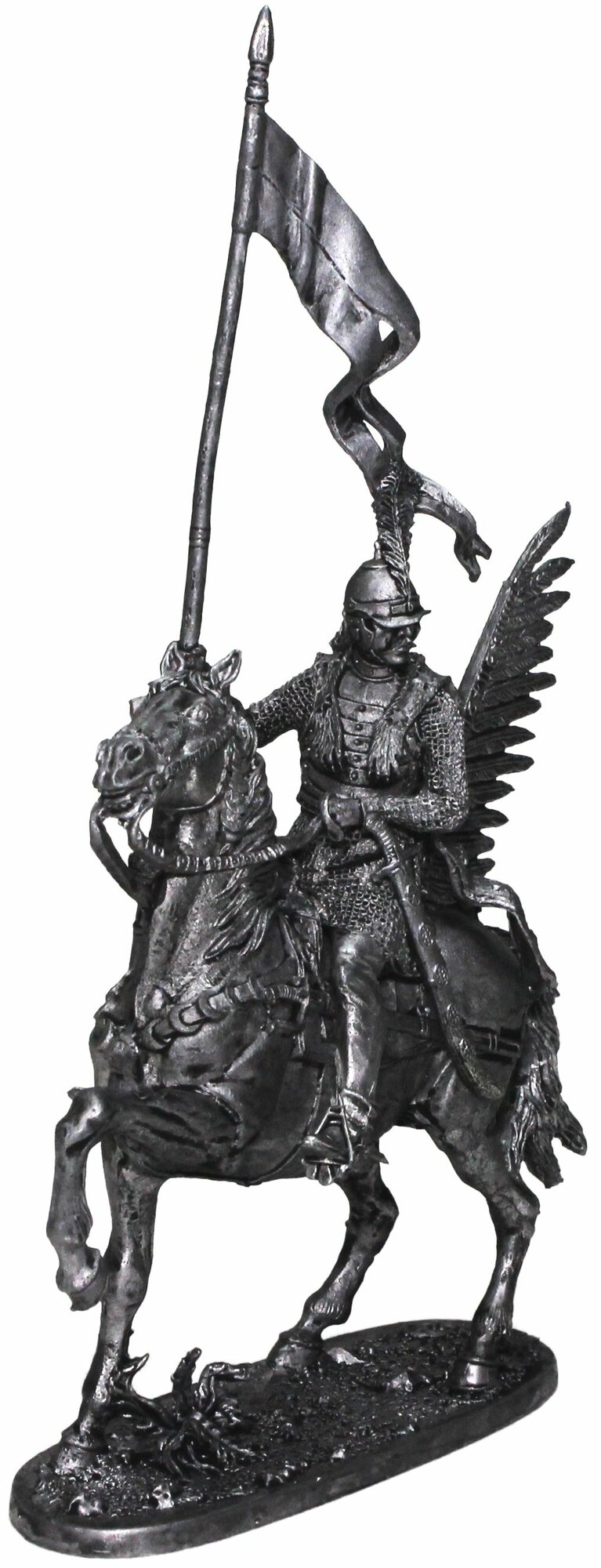 Конный Польский гусар Придворной хоругви, 1605 год М182 ЕК оловянный солдатик некрашеный
