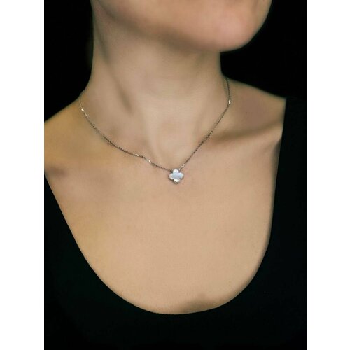 Колье SKAZKA Natali Romanovoi серебро 925 проба родирование перламутр длина 40 см серебристыйбелый 2829₽