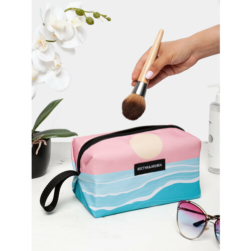 Косметичка НЕСТАНДАРТИКА 12х13х22 см бежевый зеленый 545₽