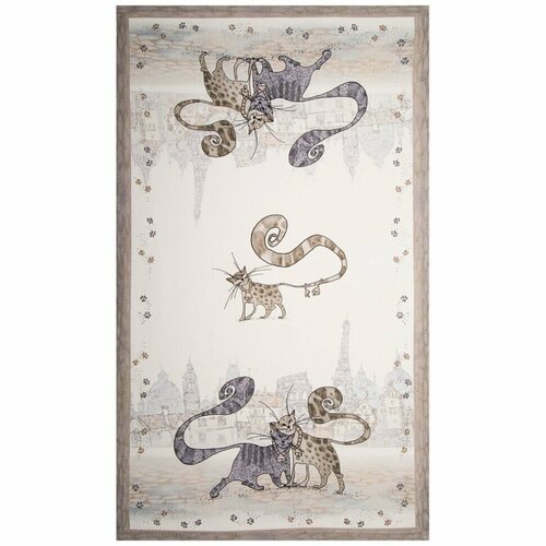 Набор _ 2 штуки - полотенце котики 40Х70СМ 100 хлопок твил БЕЛ 999₽