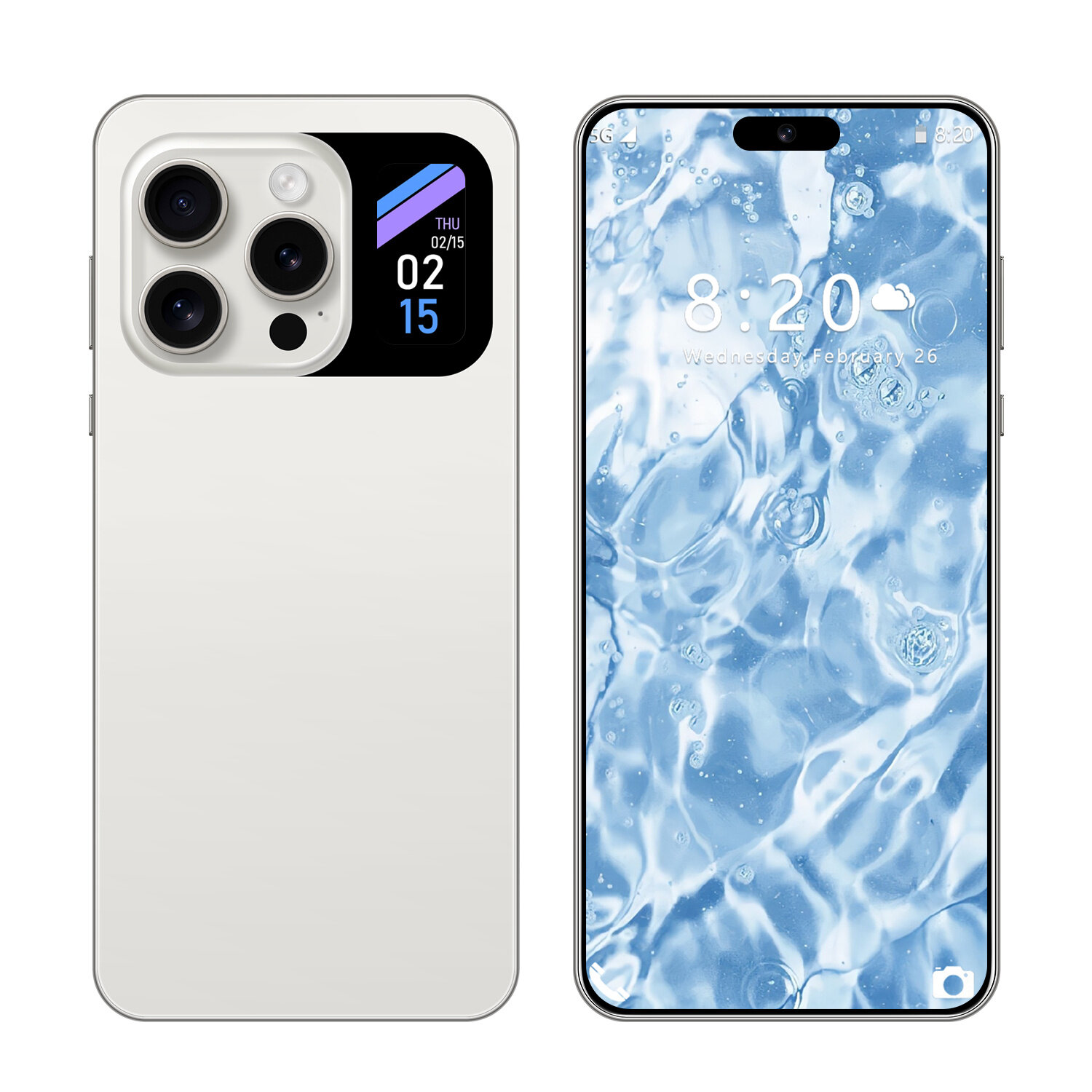 Смартфон i16 Pro, телефон, русский, полная сеть, дополнительный экран сзади, сеть 5G, память 16 ГБ+1 ТБ, мобильный телефон, белый