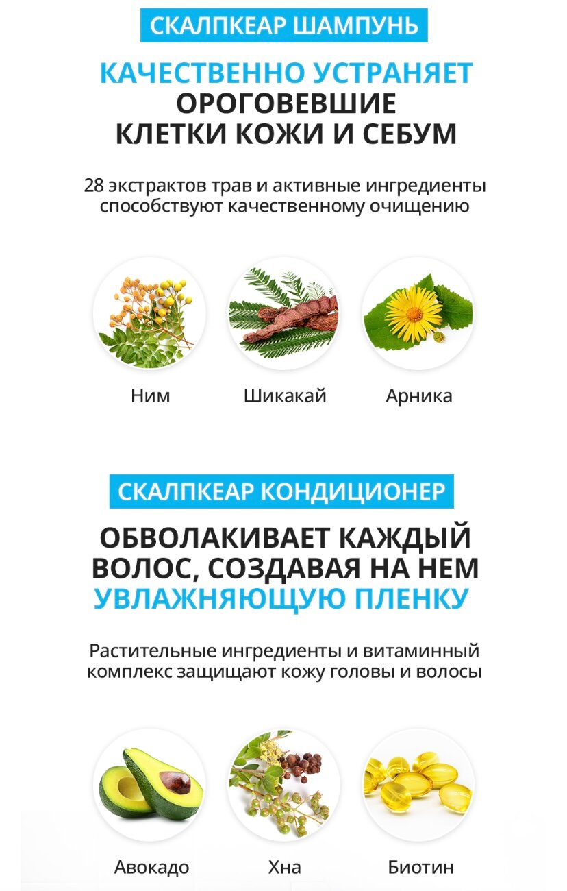 Препараты От Заболеваний Кожи Головы Набор для очищения волос и кожи головы, Шампунь и Кондиционер по 500 мл для глубокого очищения, Атоми Скалпкеар/Atomy Scalpcare, Корея
