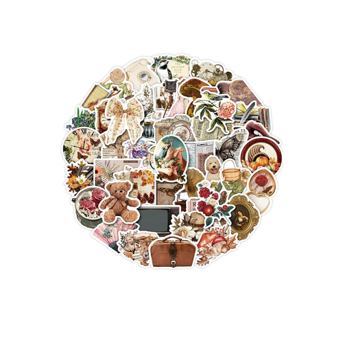 Набор наклеек Старинные винтажные предметы для стикербомбинга скрапбукинга 50шт 930₽