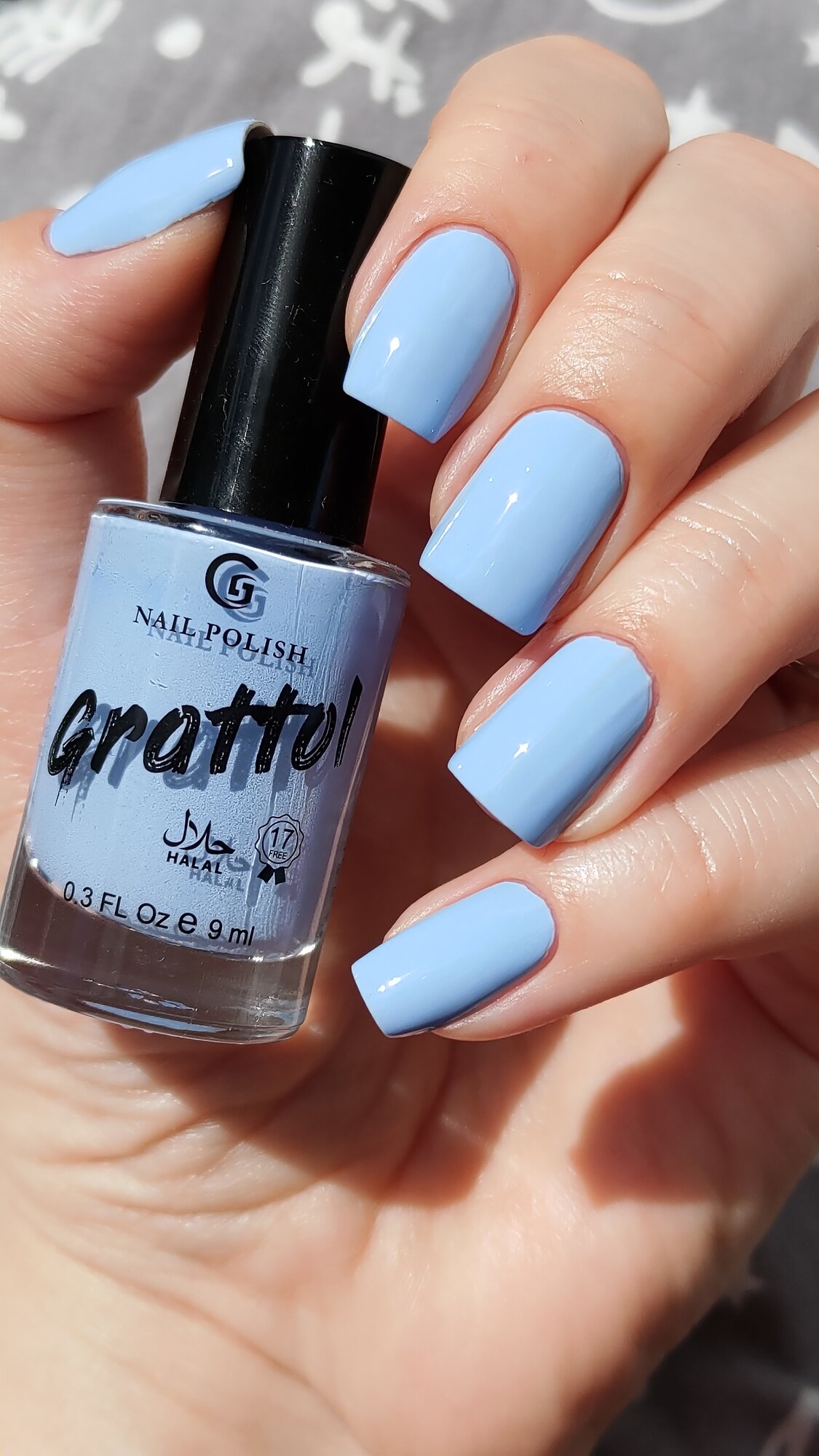 Grattol Color Nail Polish Sky - Лак для ногтей, васильковый, без лампы, Халяль, 9 мл
