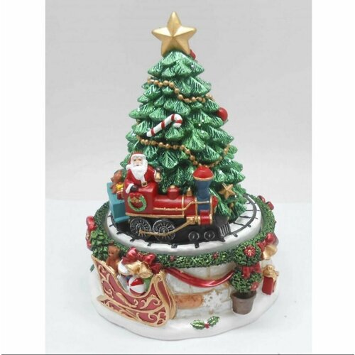 Музыкальная шкатулка Musicbox Рождественская елка и поезд вращаются под рождественскую мелодию.