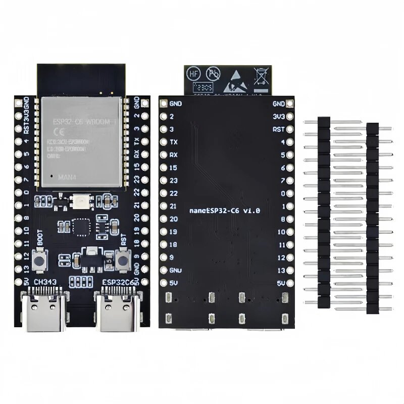 ESP32-C6 ESP32 WiFi + Bluetooth Интернет вещей Dual Type-C макетная плата ESP 32 Core Board ESP32-C6-DevKit C для Arduino, ESP32-C6-WROOM-1-N16 — фото 1