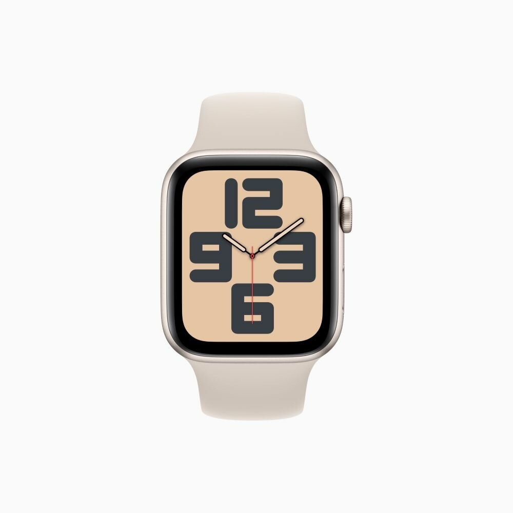 Умные часы Apple Watch Series SE Gen 2 2023 44 мм Aluminium Case GPS, starlight Sport Band, размер ремешка M/L — фото 1