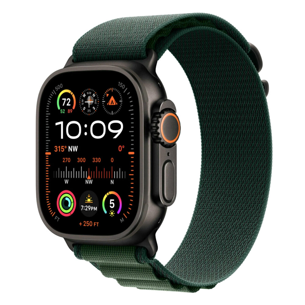 Умные часы Apple Watch Ultra 2 2024 Black Titanium Case, Dark Green Alpine Loop S (49mm, GPS + Cellular)