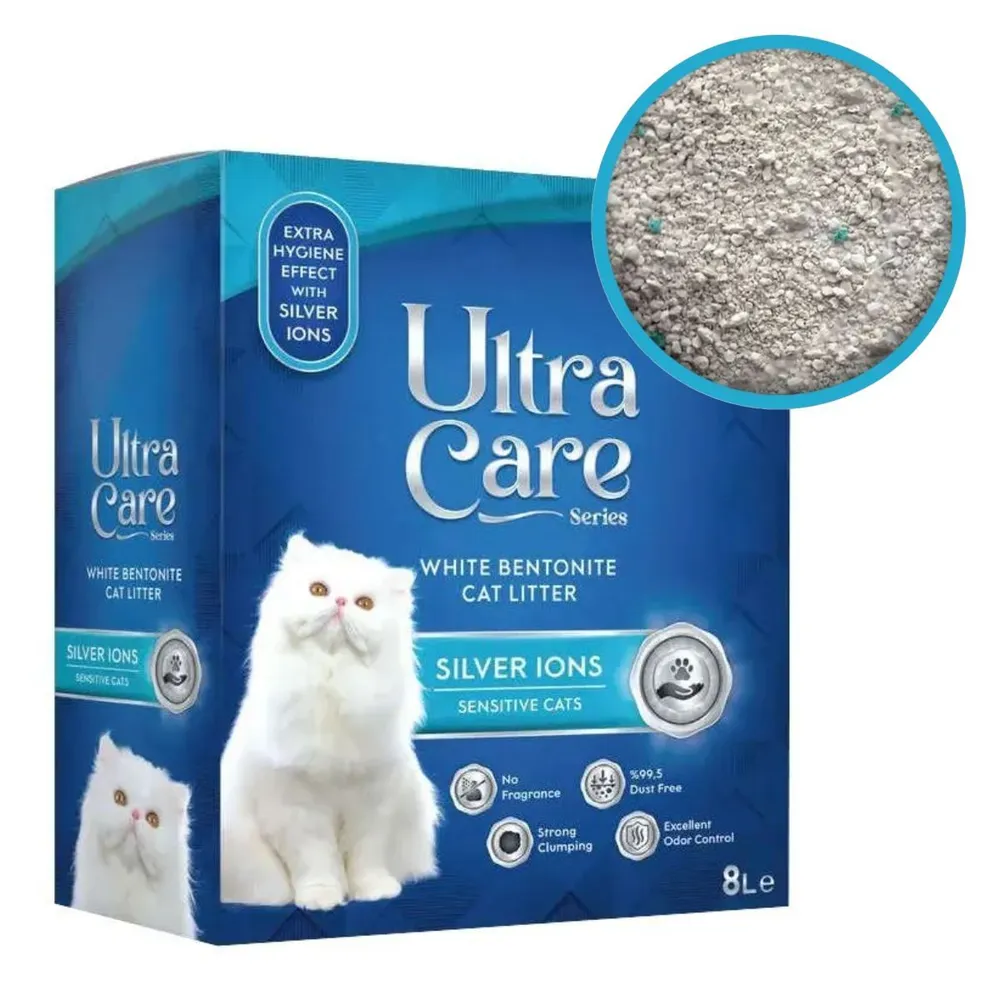 Наполнитель Ultra Care Sensitive, комкующийся, антибактериальный, без запаха, 7кг