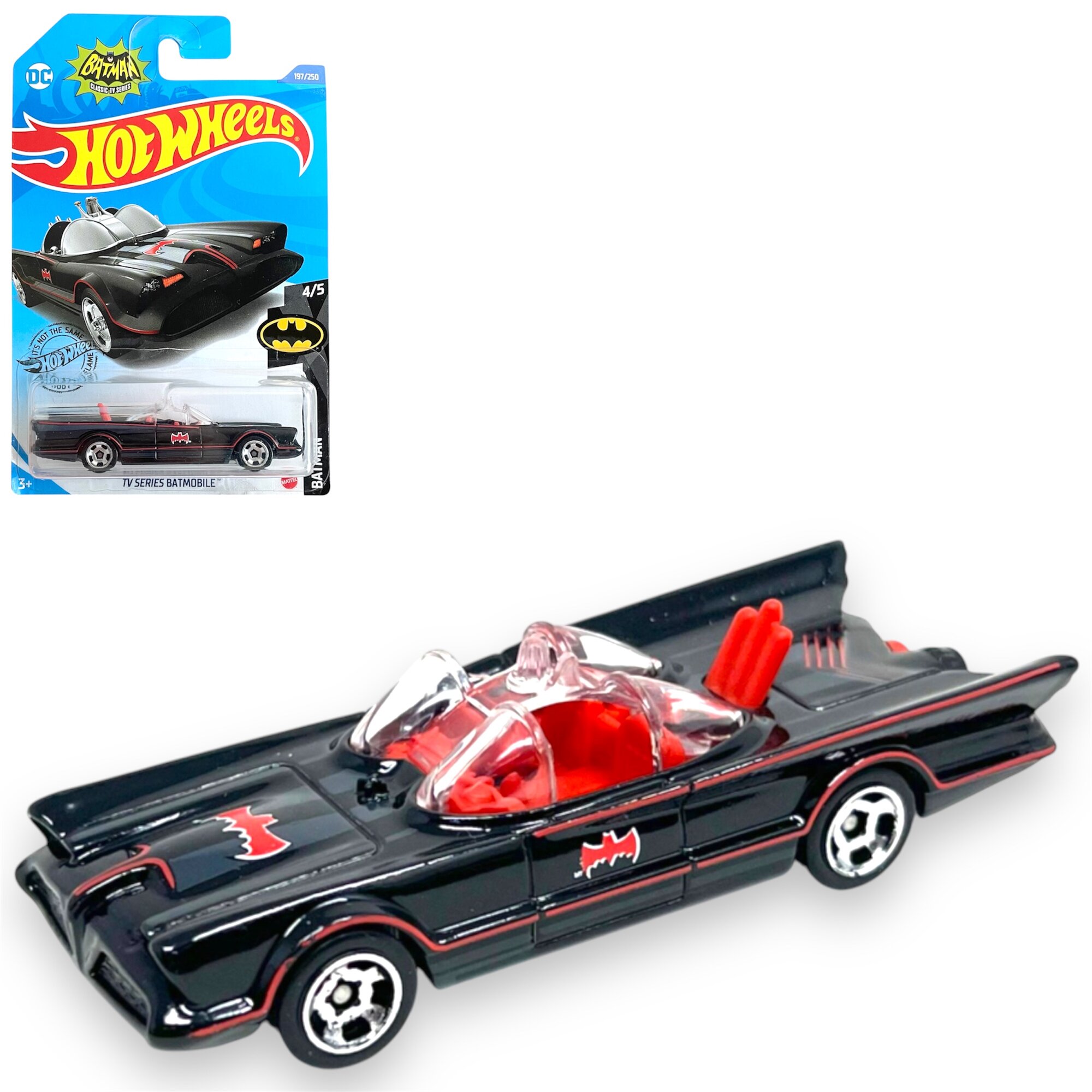 Машинка Hot Wheels Batmobile TV Series, коллекционная 1/64, металл/пластик, 7см