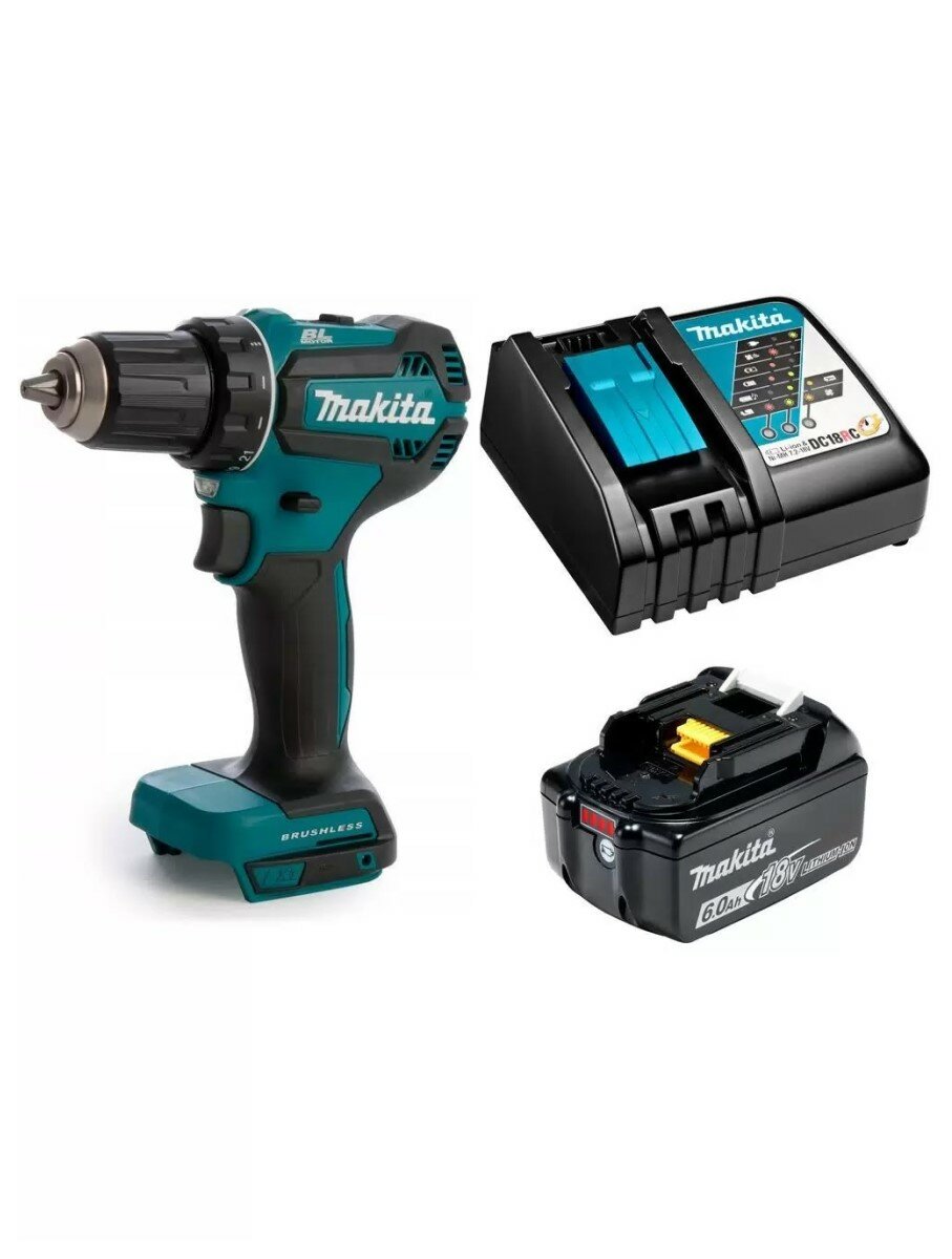 Дрель-шуруповерт аккумуляторная LXT 18В - 50Нм 1АКБх6Ач и з/у Makita DDF485RG1