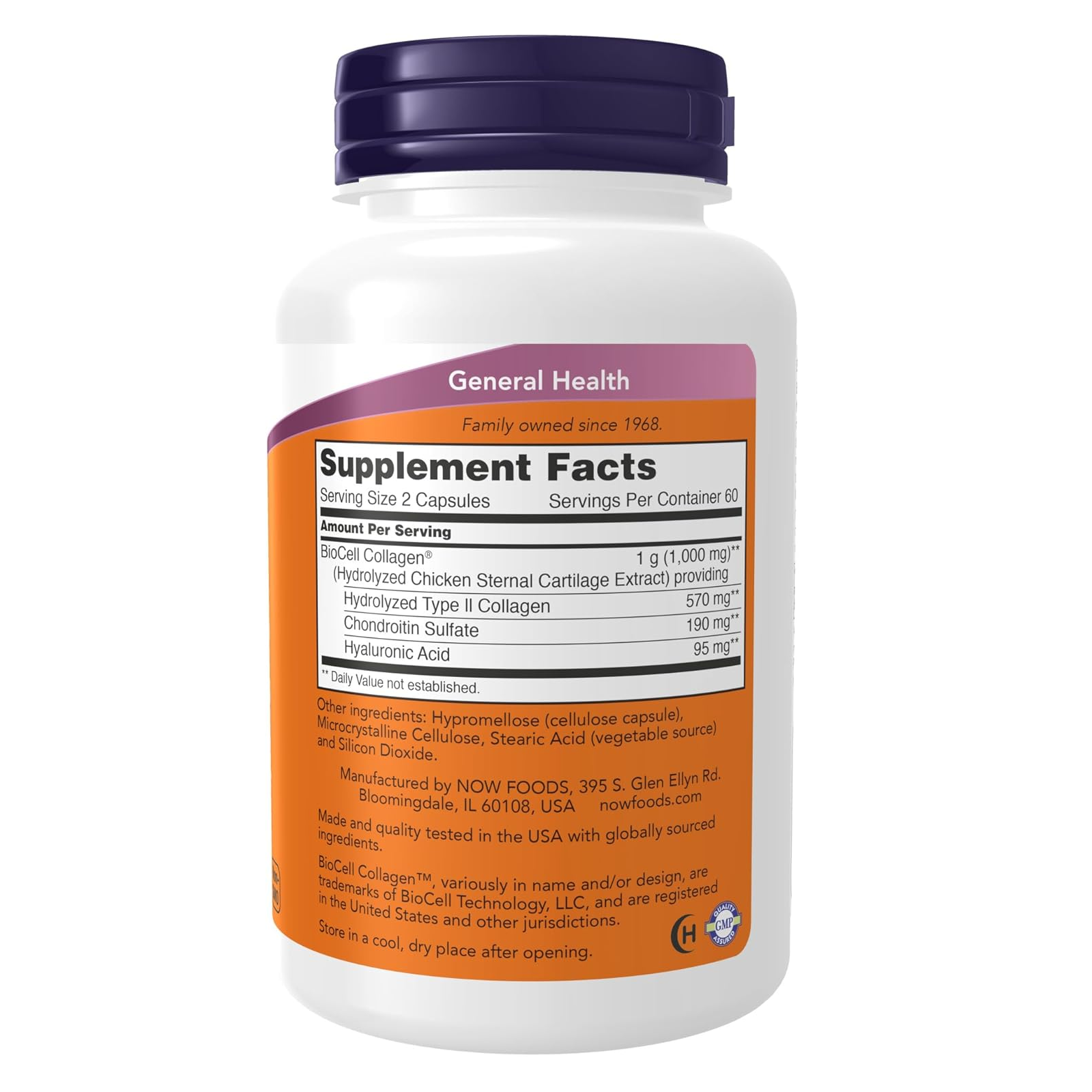 NOW Foods, BioCell Collagen Hydrolyzed Type II, Коллаген второго типа в капсулах, 120 шт. — фото 1
