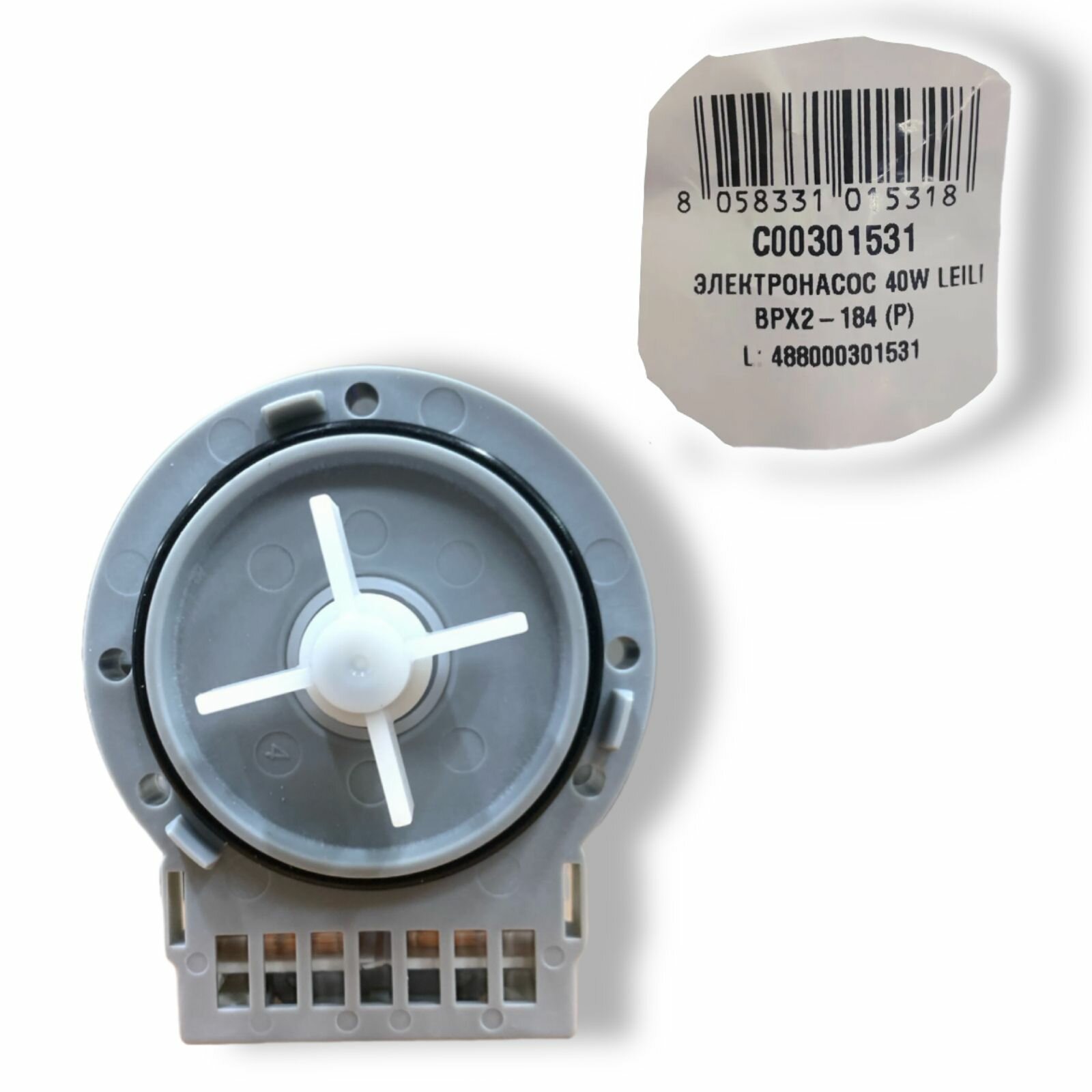 Насос стиральной машины LEILI 40W на 3-ех винтах клеммы назад раздельно C00301531