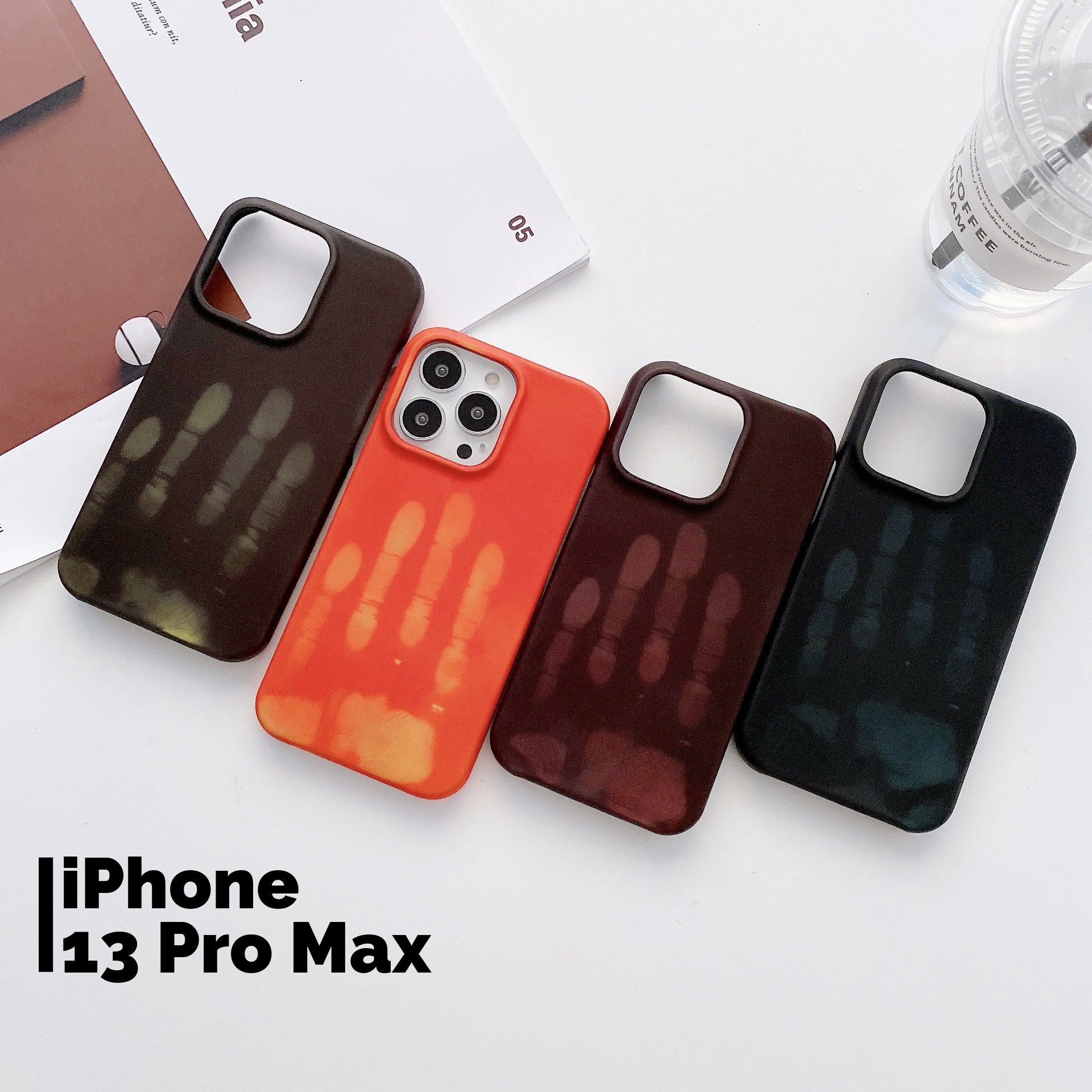 Чехол на айфон 13 про макс черный с сменой цвета от температуры - Чехол iPhone 13 pro max черный