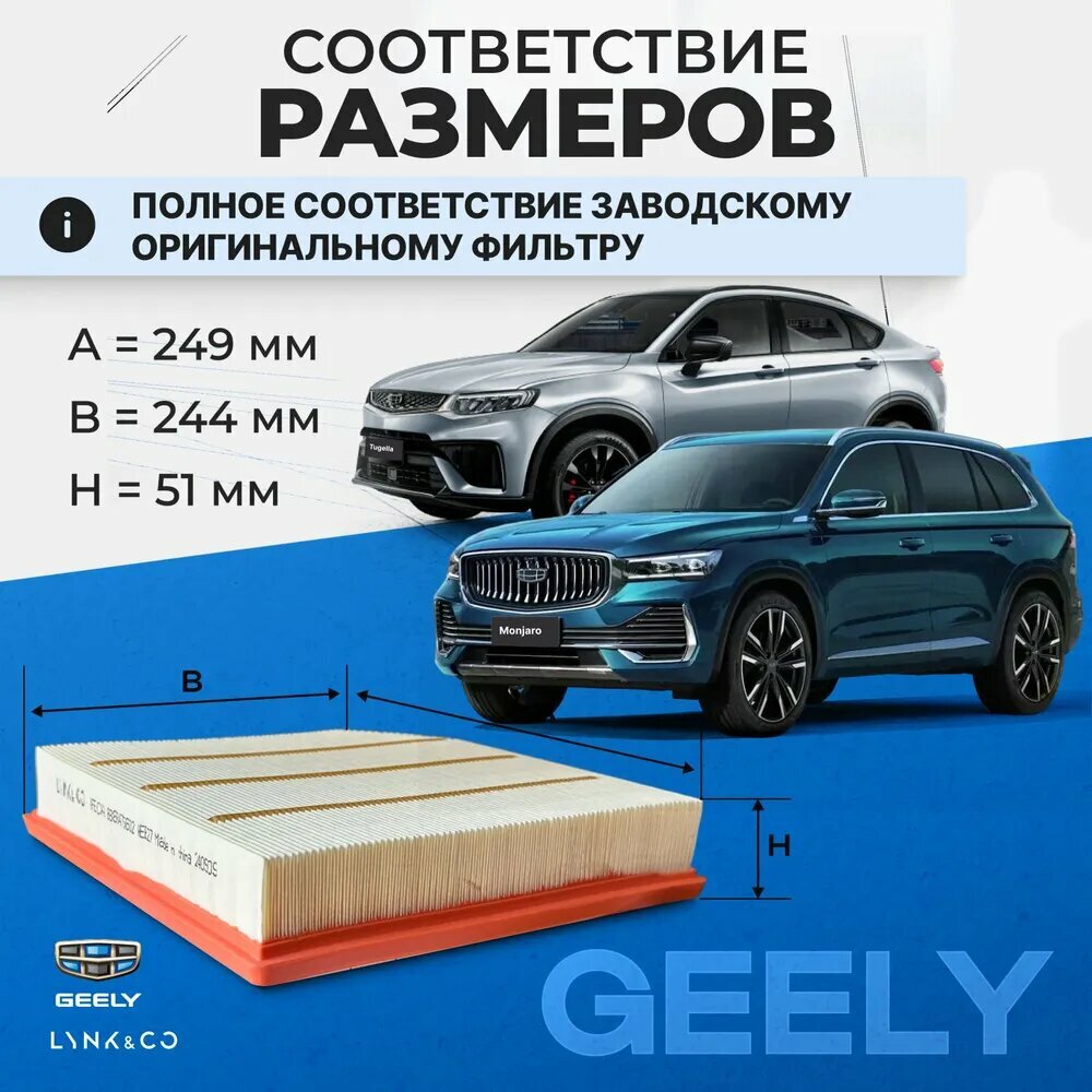 Фильтр воздушный для GEELY Monjaro / Tugella / Atlas 2032061800
