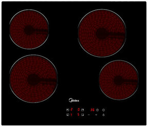 Стеклокерамическая варочная поверхность Midea MCH-B641C, черный