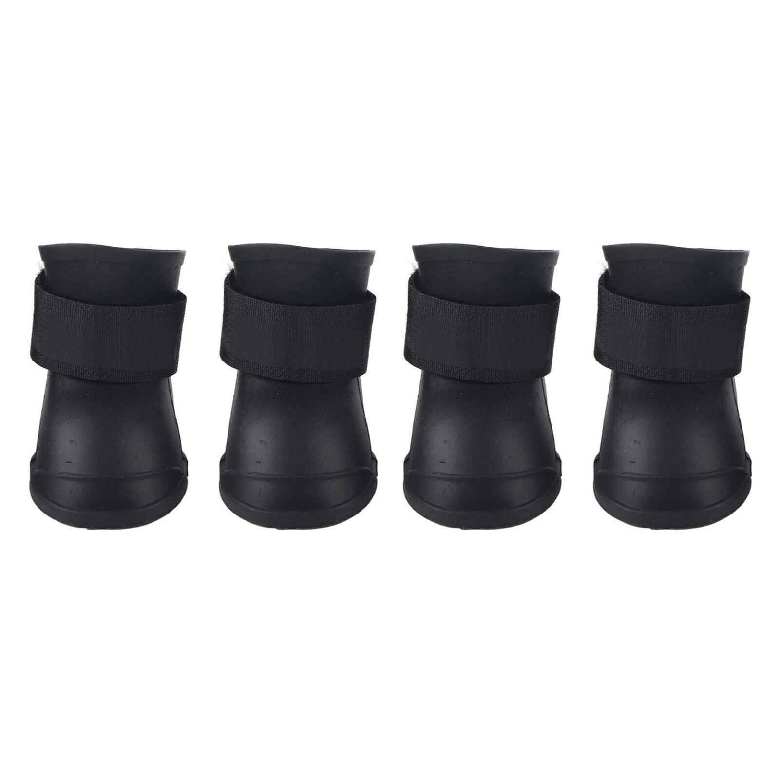 4pcs Силиконовая собака Pet Dog Симпатичные водонепроницаемые ботинки антислипные защитные туфли дождя (м черная)