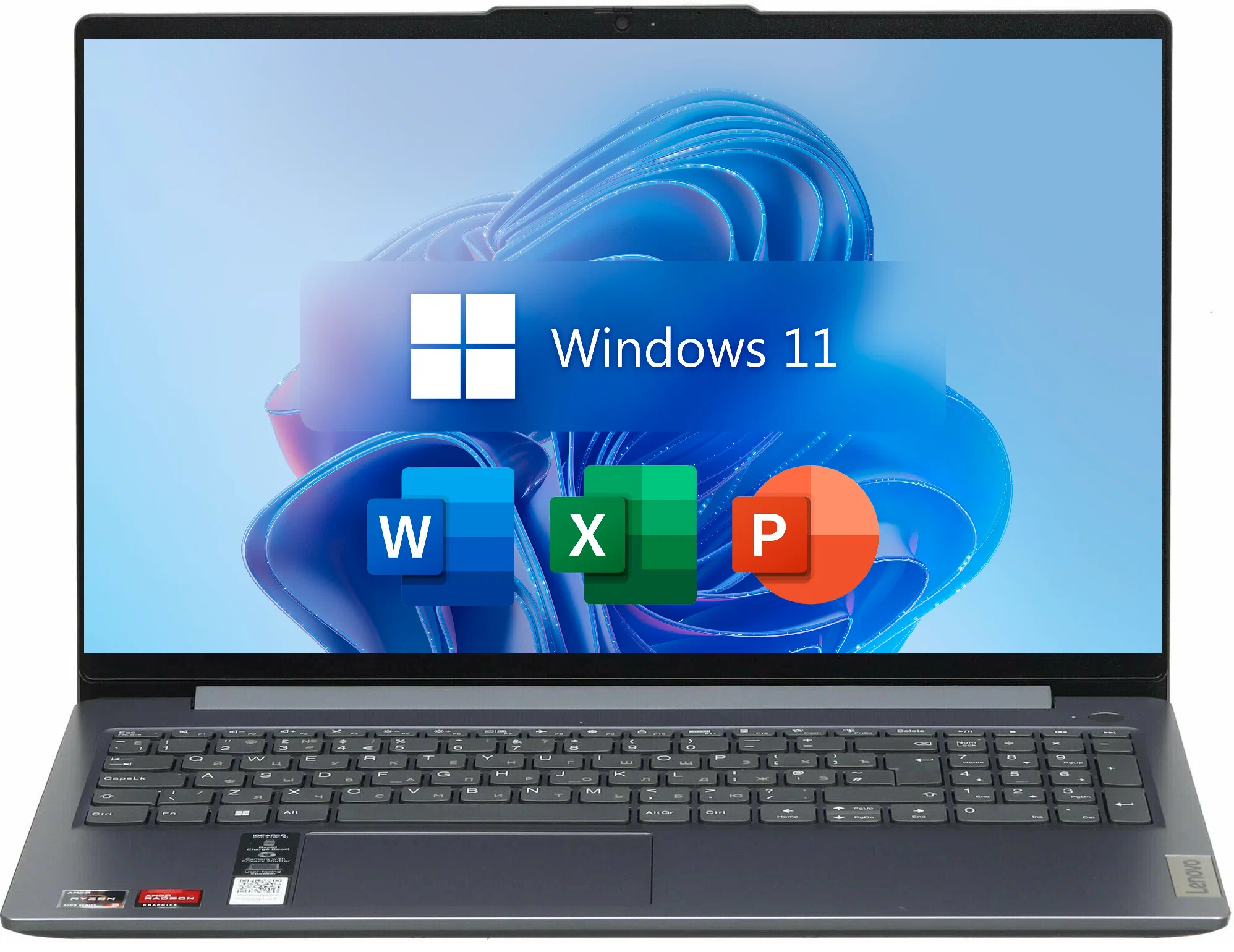 15.6" Ноутбук Lenovo IdeaPad Slim 3 Gen 8, IPS, AMD Ryzen 5 7430U (4.3 ГГц), RAM 8 ГБ, SSD 512 ГБ, AMD Radeon RX Vega 7, Windows 11 Pro + Office 2021 Pro Plus, Русская раскладка — фото 1