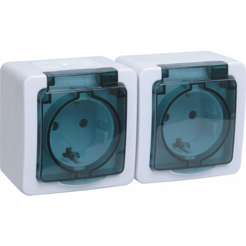 Розетка IEK РСб22-3-ГПБд 2м с з/к IP54 (цвет крышки: дымчатый) гермес PLUS ERMP22-K03-16-54-EC (4шт.)