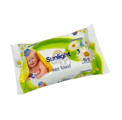 SUNLIGHT Влажные салфетки Ромашка 15+2х40
